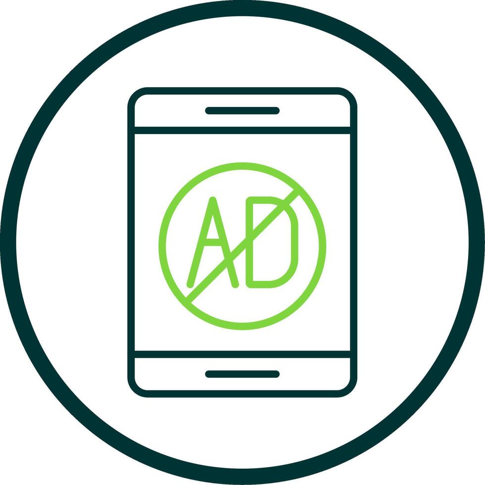 Ad Blocker Line Circle Icon Design vector