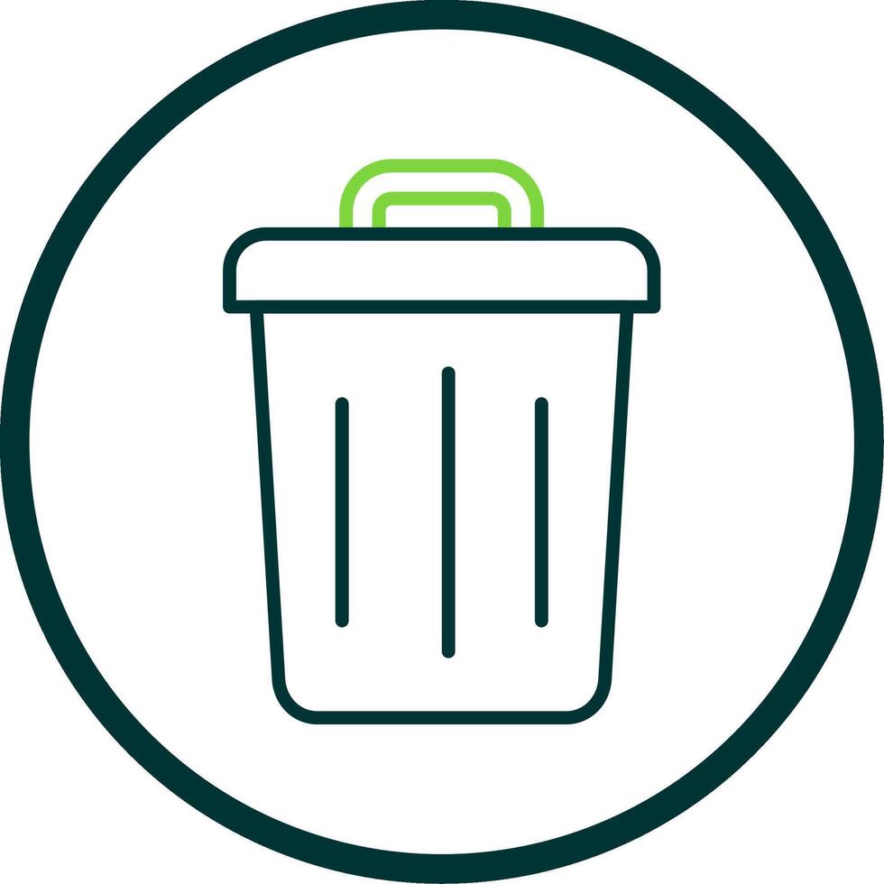 Trash Line Circle Icon Design vector