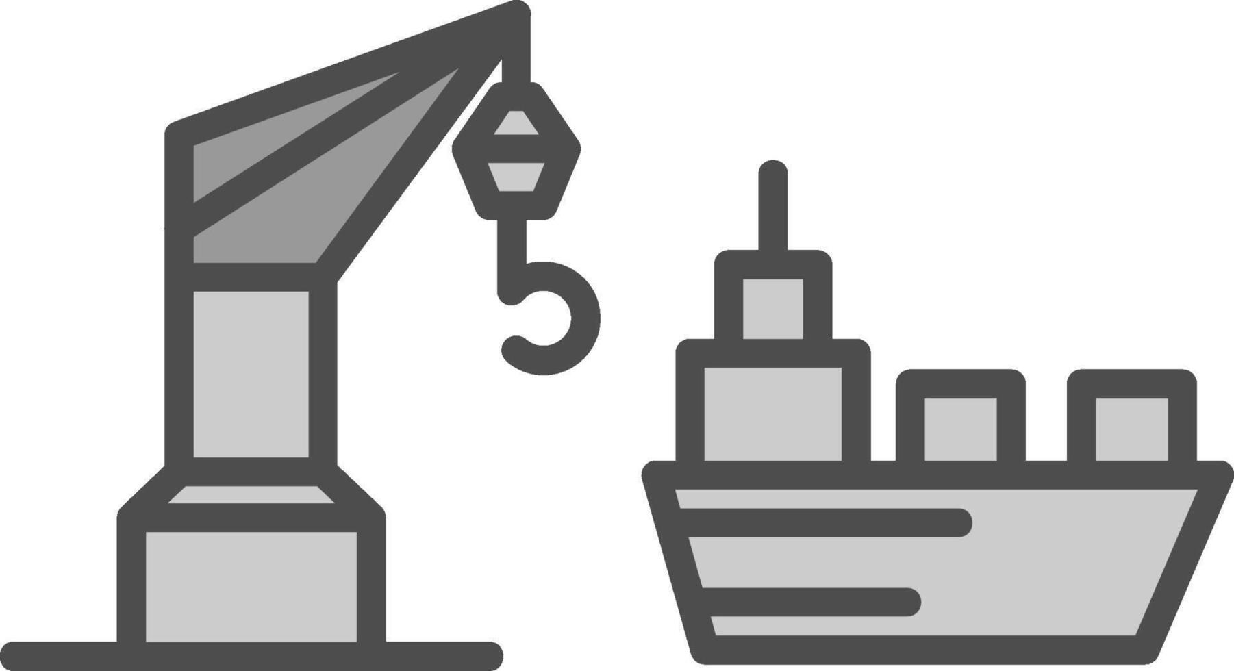 Harbor Line Filled Greyscale Icon Design vector