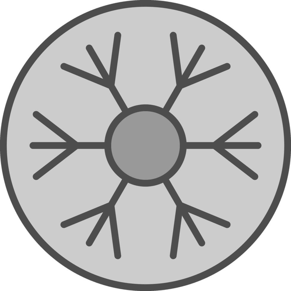 Snowflake Line Filled Greyscale Icon Design vector