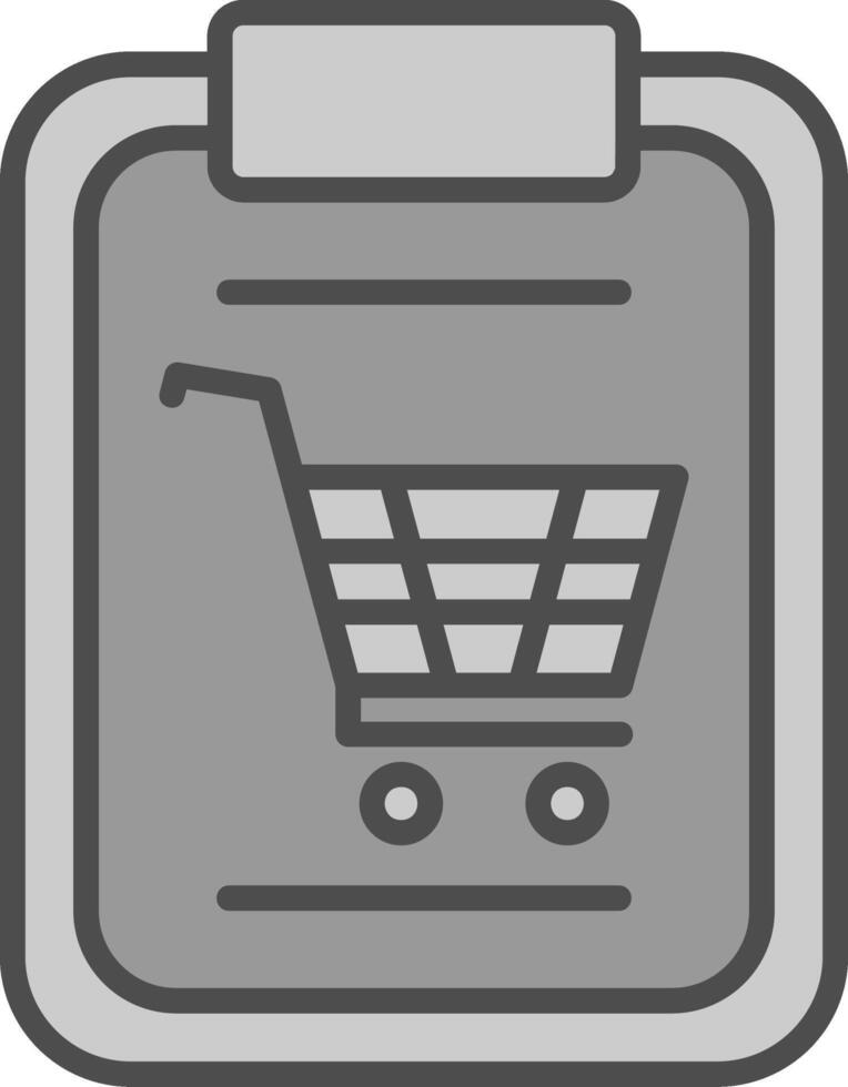 compras línea lleno escala de grises icono diseño vector