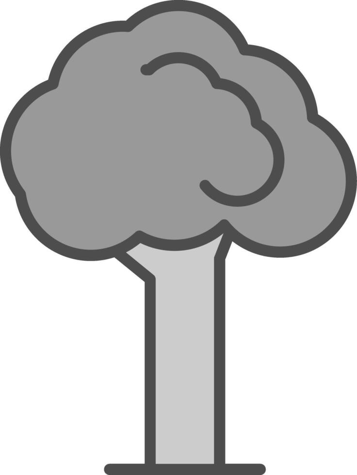 Tree Line Filled Greyscale Icon Design vector