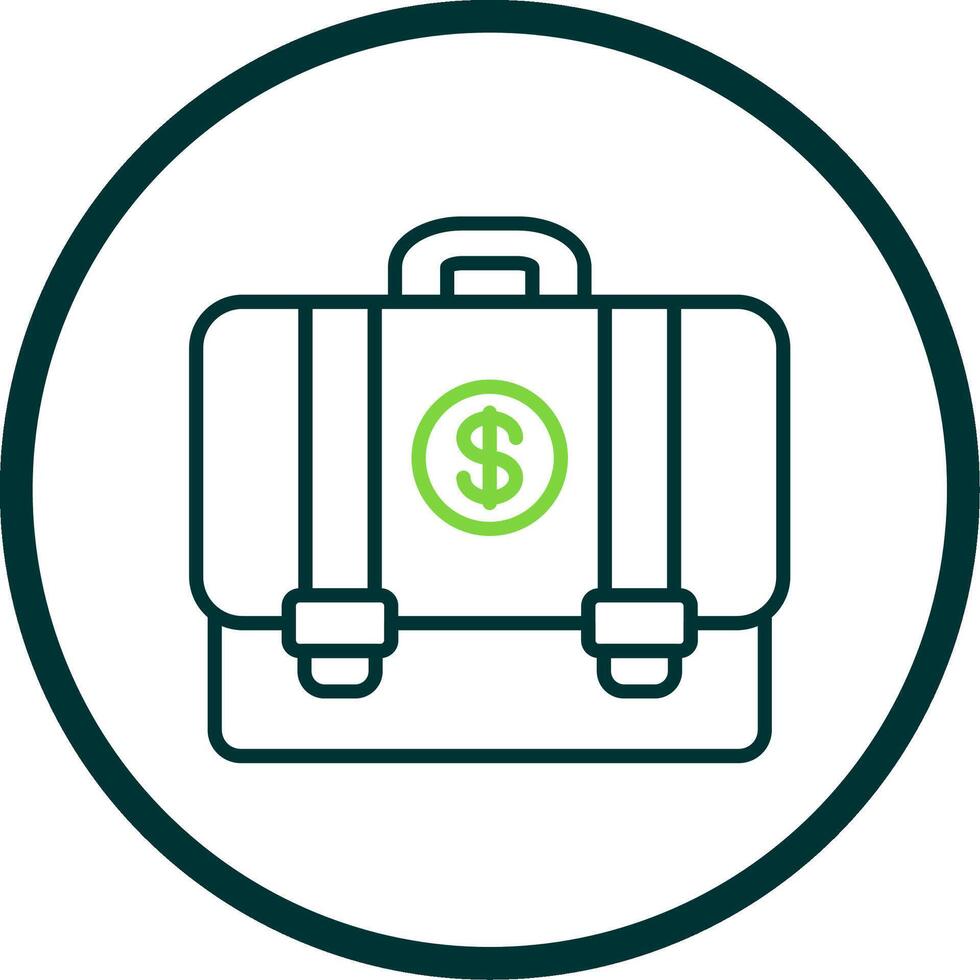 Suitcase Line Circle Icon Design vector