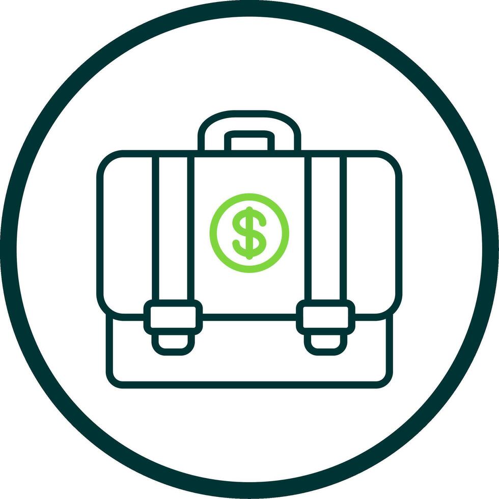 Suitcase Line Circle Icon Design vector