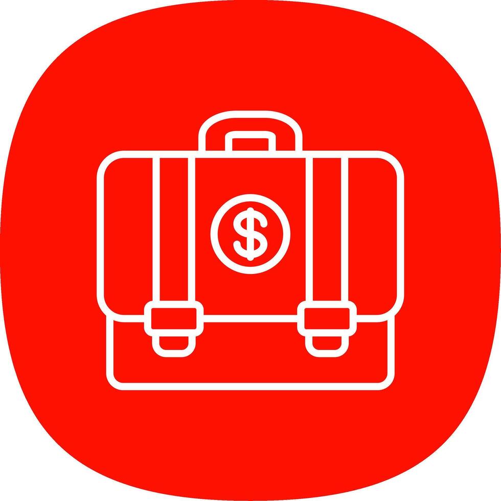 Suitcase Line Curve Icon Design vector