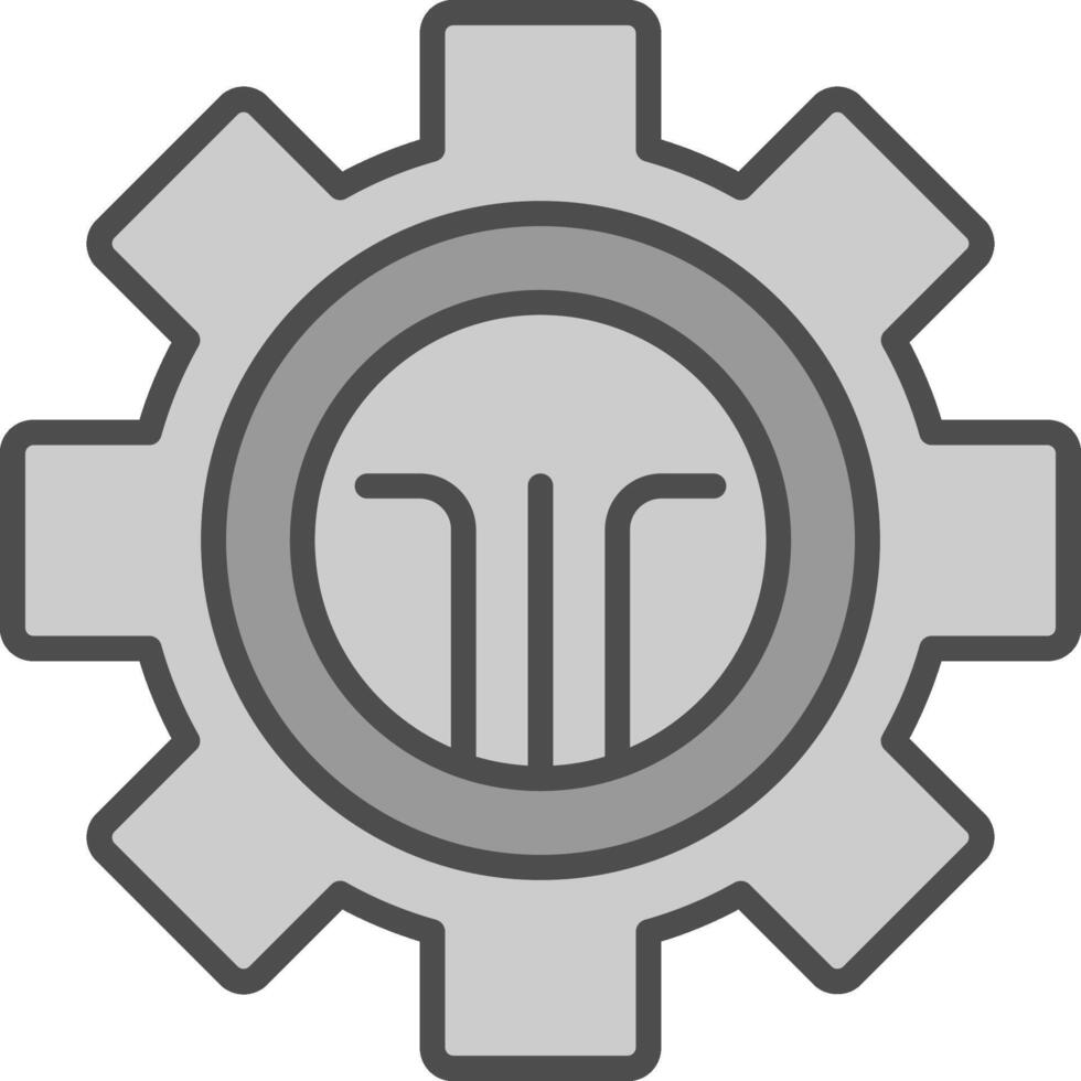 Cog Line Filled Greyscale Icon Design vector