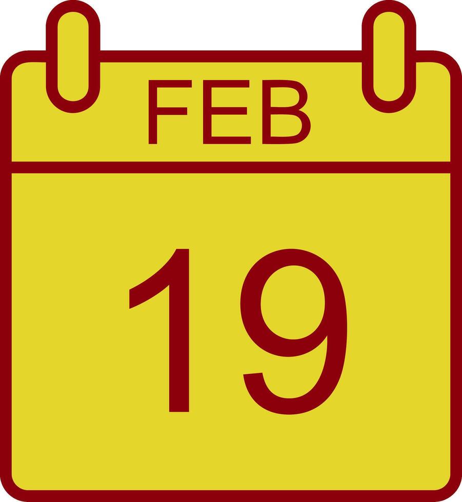 February Vintage Icon Design vector