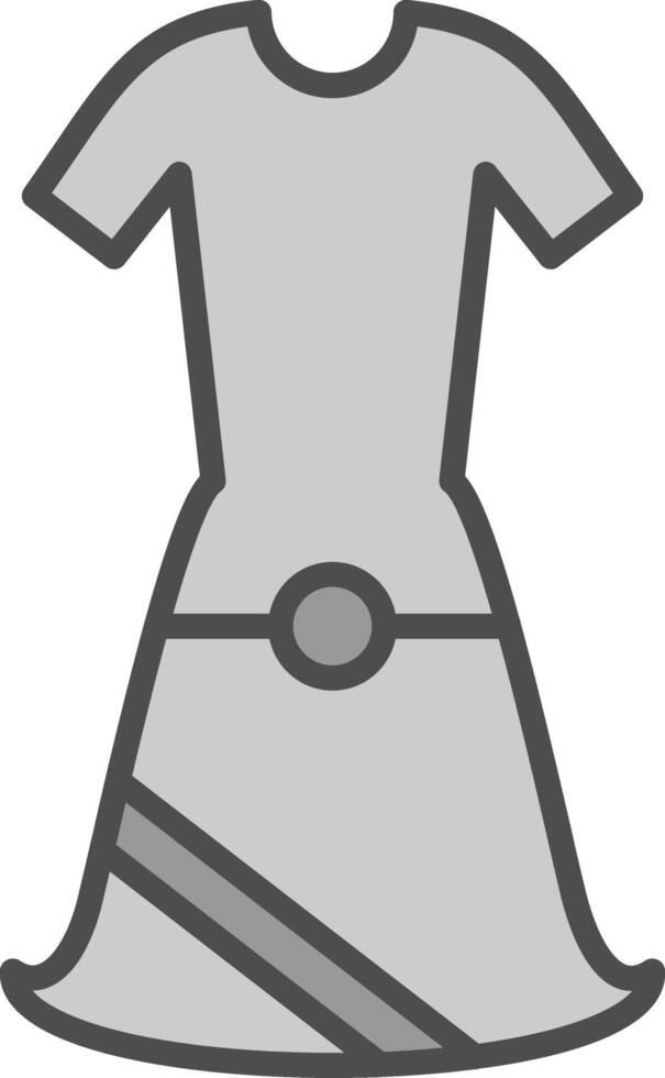 Dress Line Filled Greyscale Icon Design vector