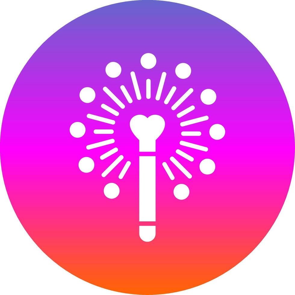 Magic Wand Glyph Gradient Circle Icon Design vector