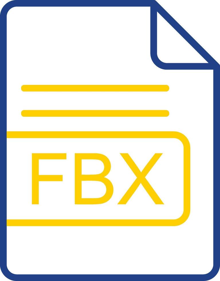 FBX File Format Line Two Colour Icon Design vector