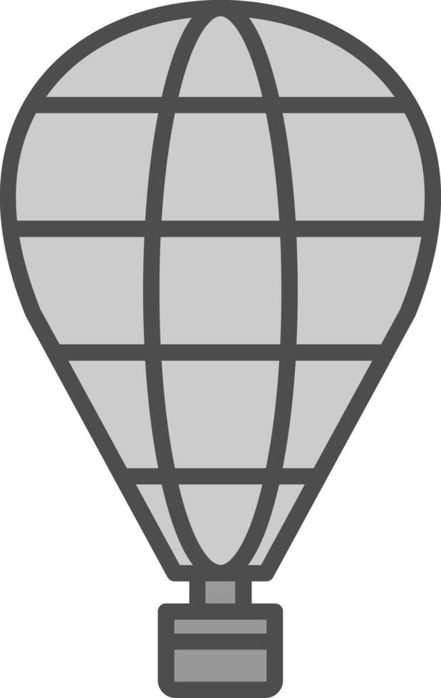 caliente aire globo línea lleno escala de grises icono diseño vector