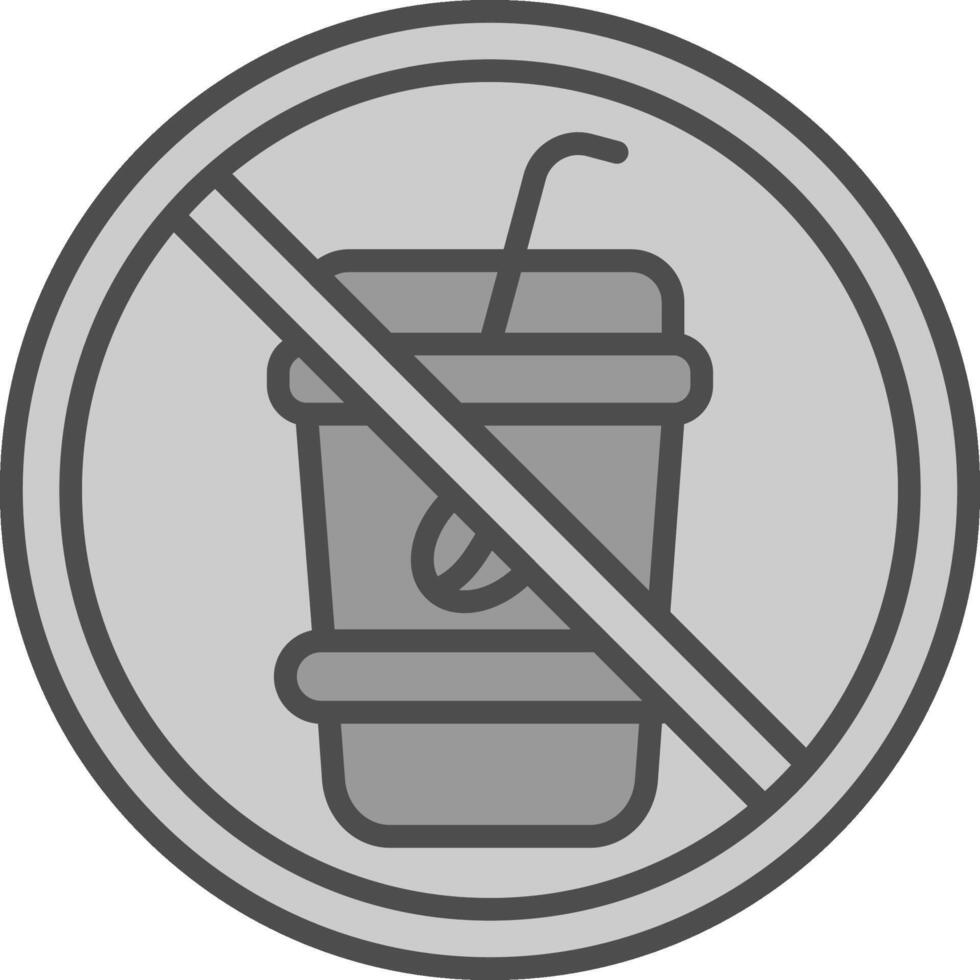 prohibido firmar línea lleno escala de grises icono diseño vector