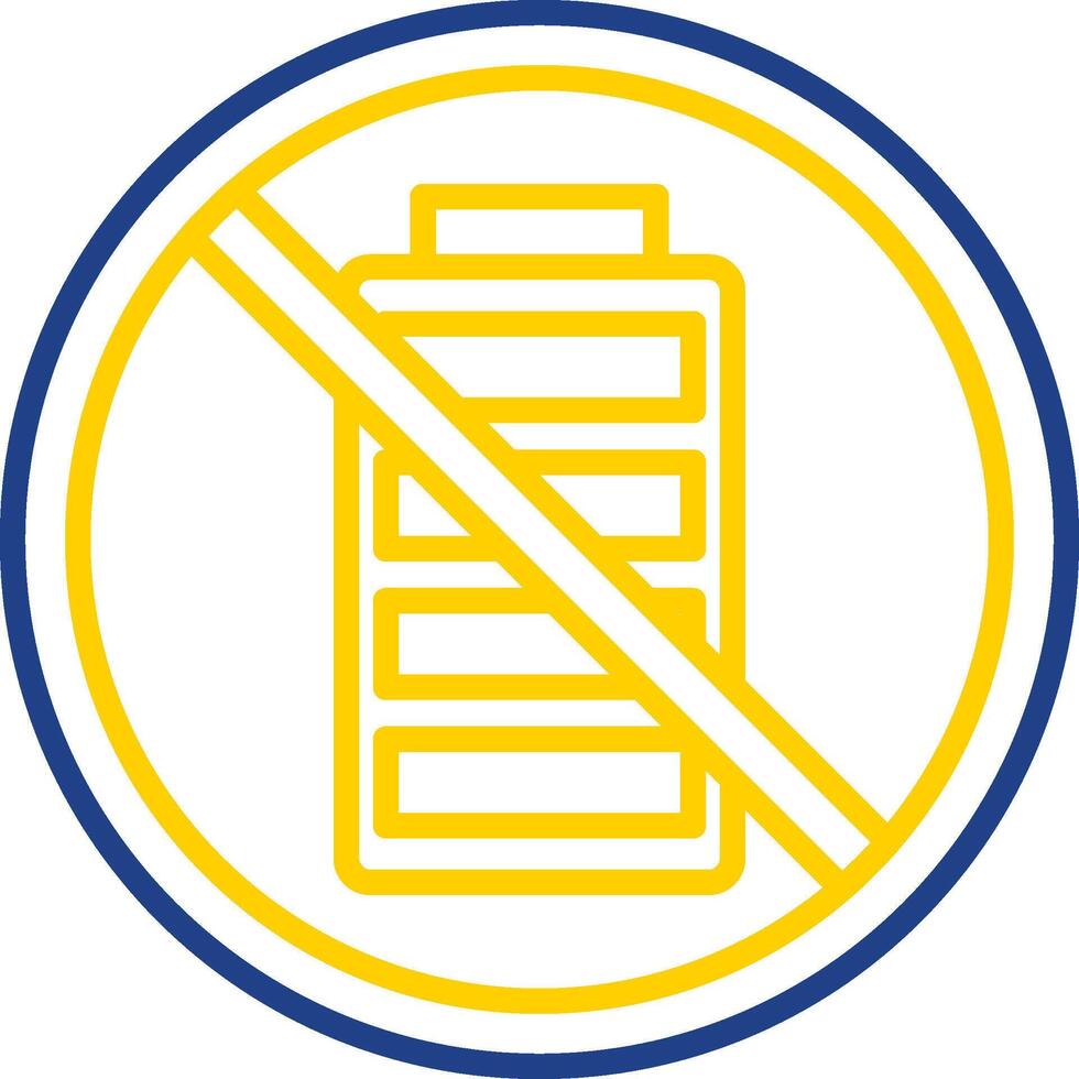 Empty Battery Line Two Colour Icon Design vector