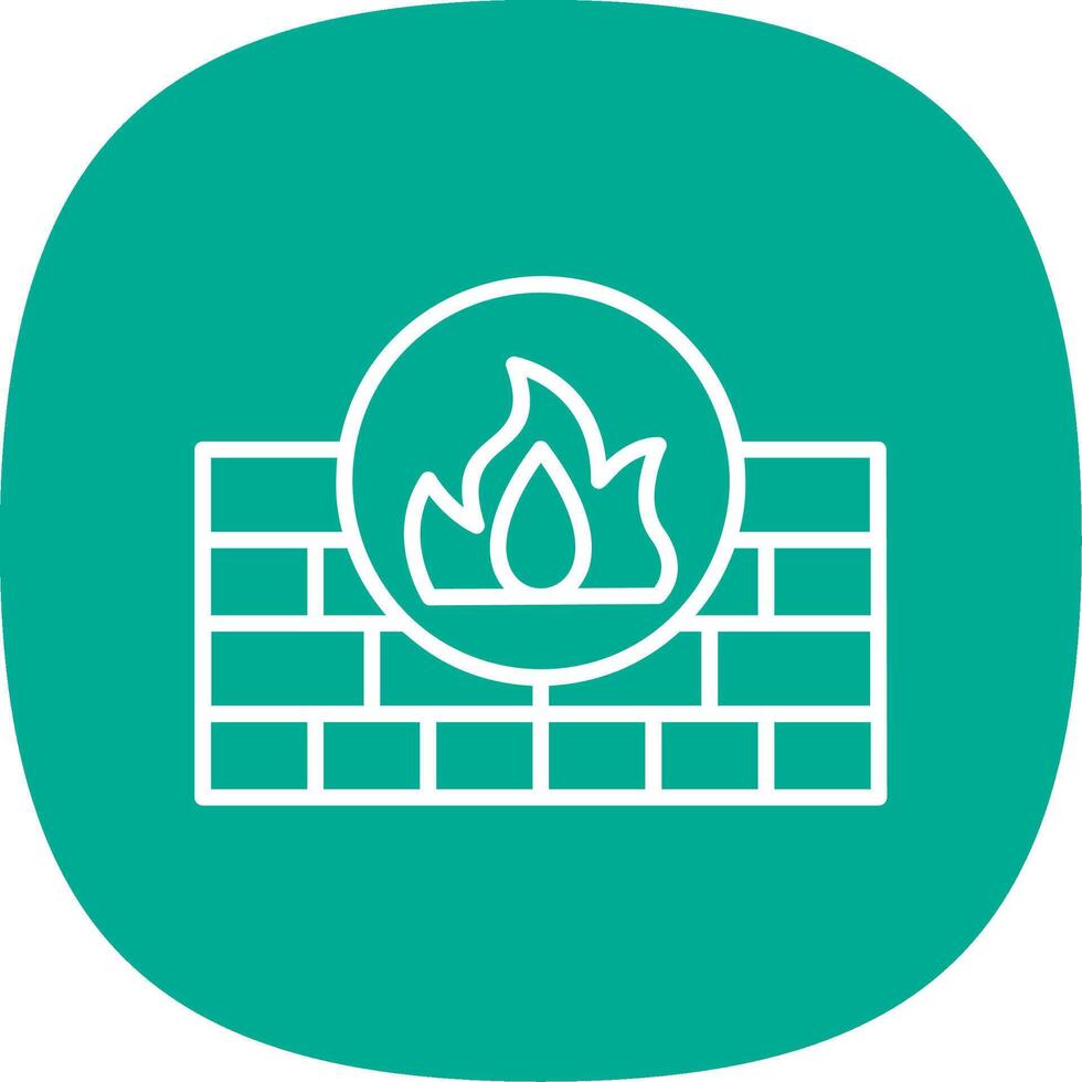 Firewall Line Curve Icon Design vector