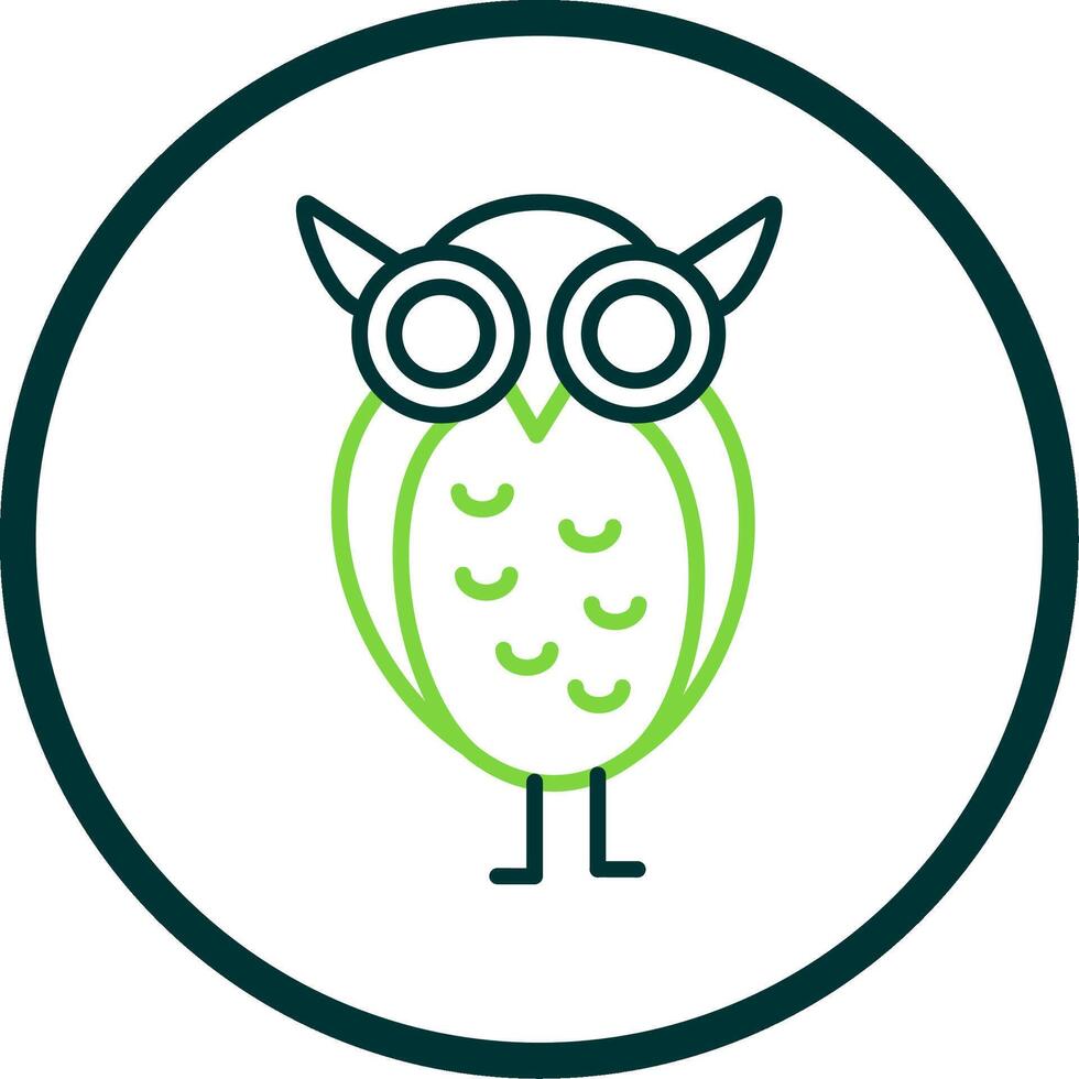 Owl Line Circle Icon Design vector