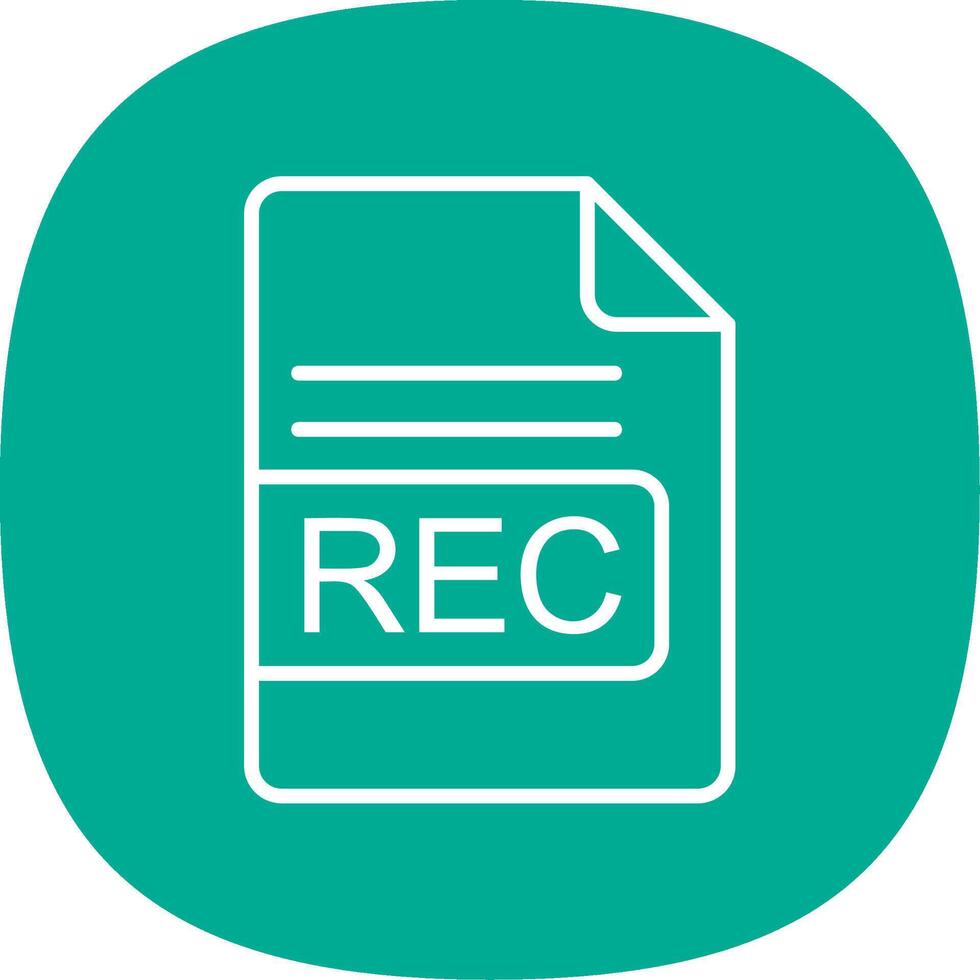 REC File Format Line Curve Icon Design vector