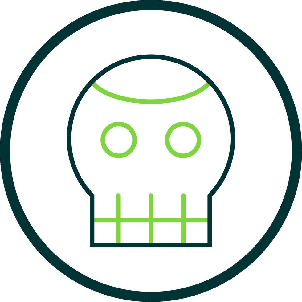 Skull Line Circle Icon Design vector