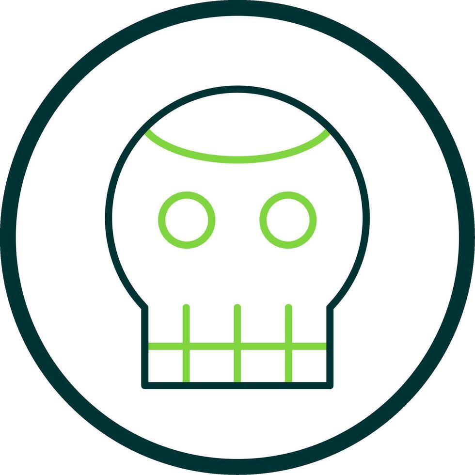 Skull Line Circle Icon Design vector