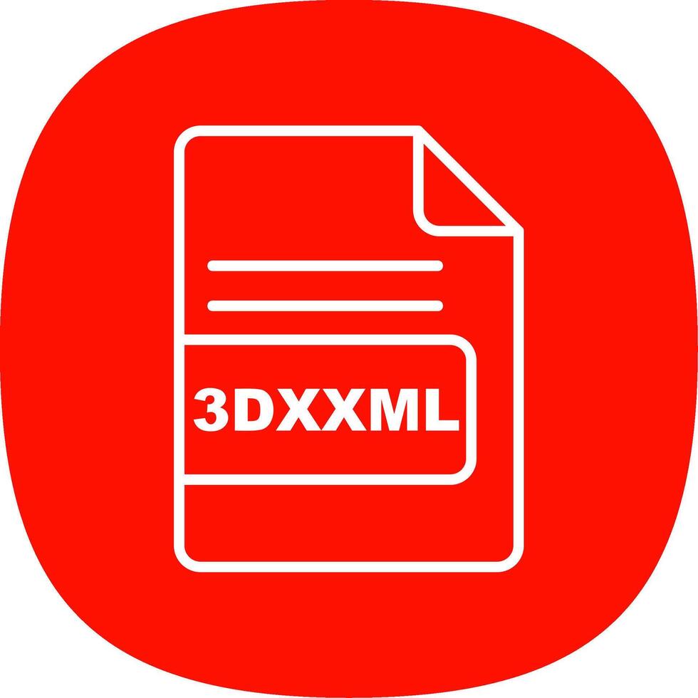 3DXXML File Format Line Curve Icon Design vector