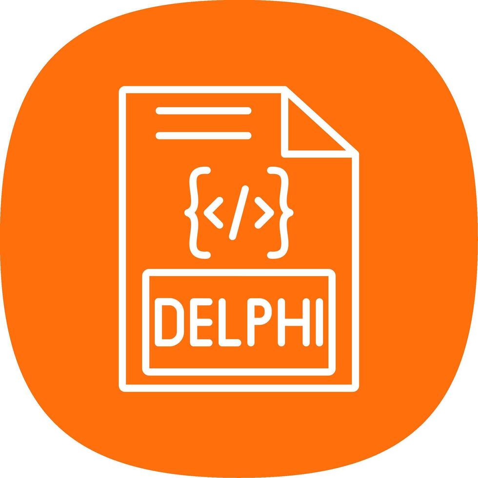 Delphi Line Curve Icon Design vector