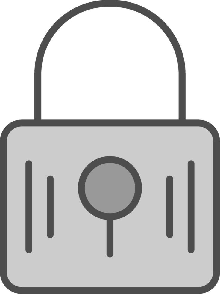 Padlock Line Filled Greyscale Icon Design vector