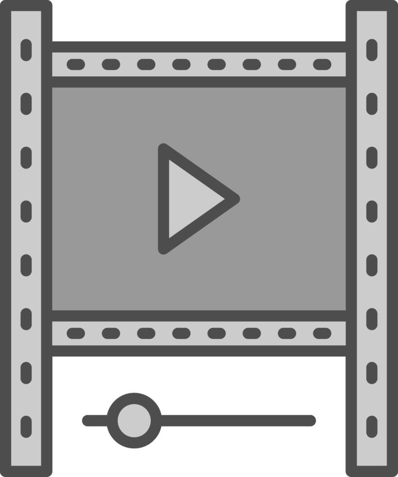 Reel Line Filled Greyscale Icon Design vector