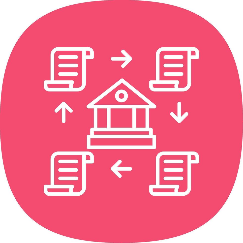 Distributed Ledger Line Curve Icon Design vector