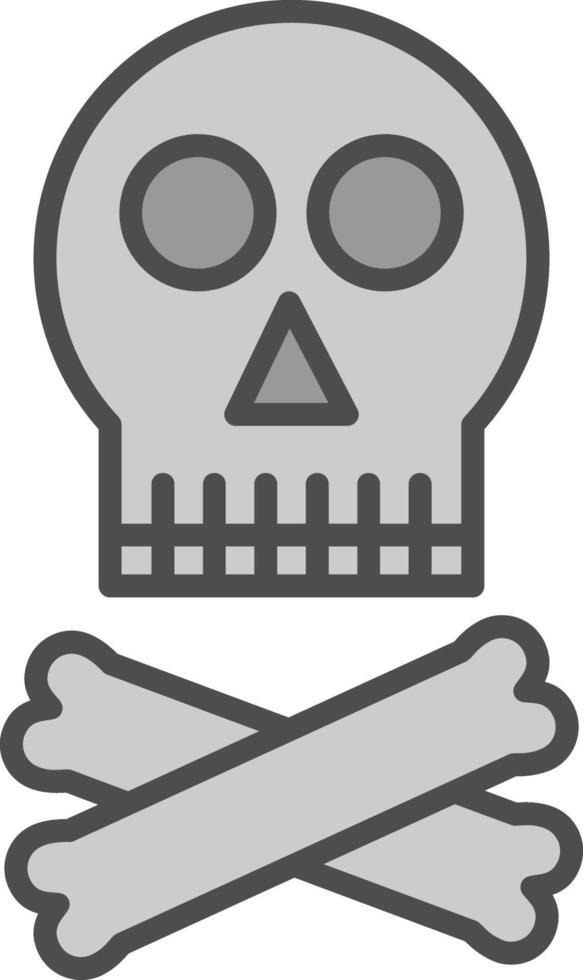 Skull Line Filled Greyscale Icon Design vector