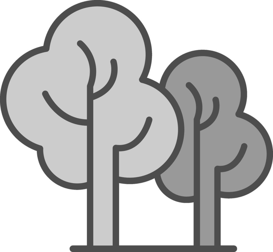 Trees Line Filled Greyscale Icon Design vector