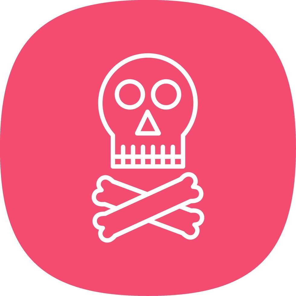 Skull Line Curve Icon Design vector