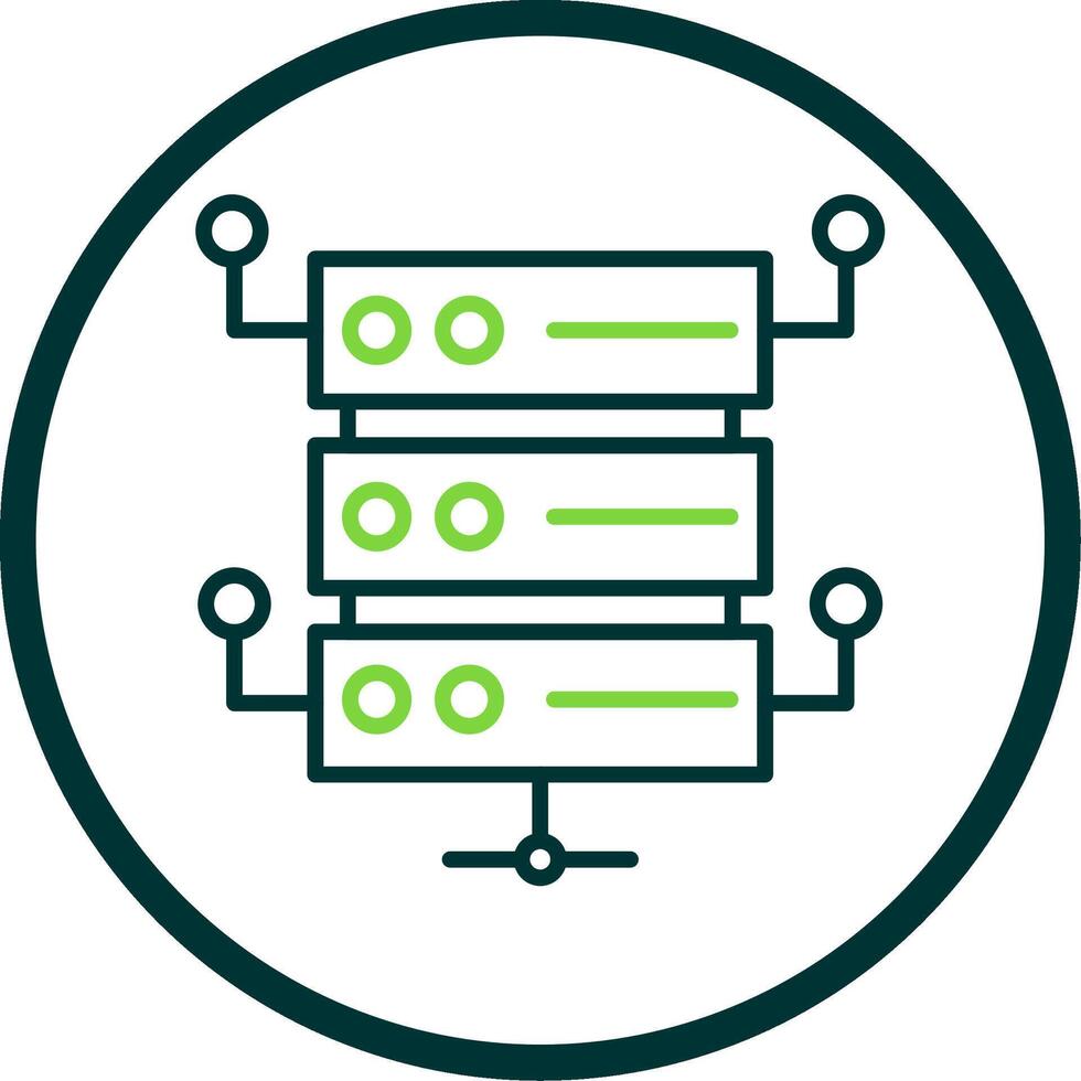 Database Architecutre Line Circle Icon Design vector