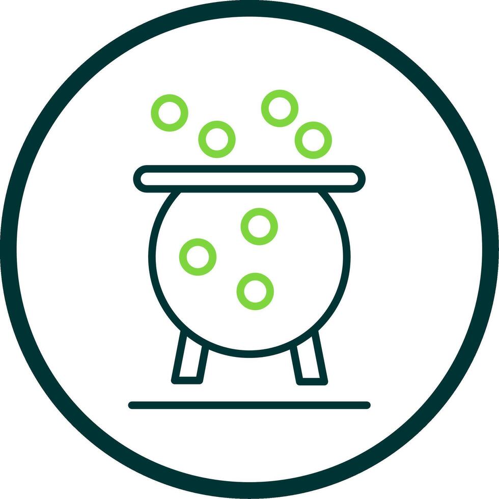 Cauldron Line Circle Icon Design vector