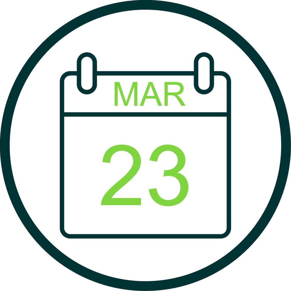 March Line Circle Icon Design vector