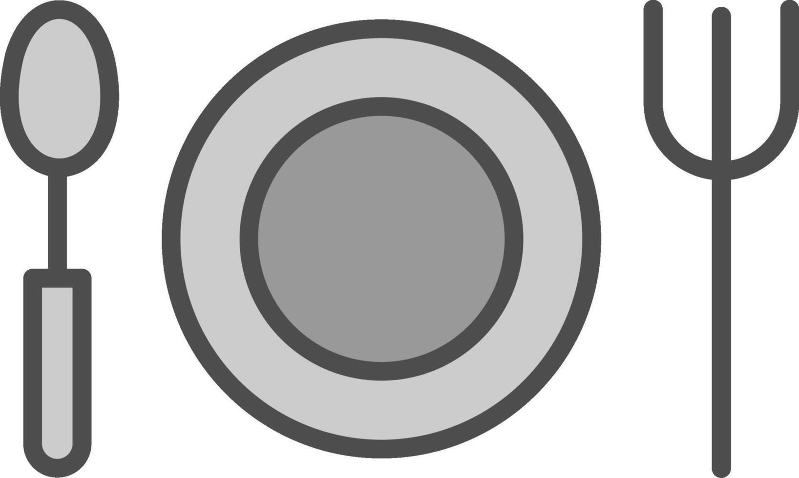 Plates Line Filled Greyscale Icon Design vector