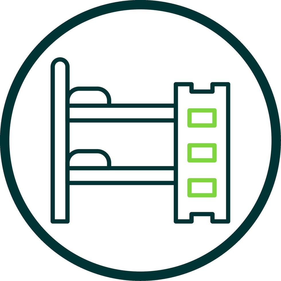 Bunk Bed Line Circle Icon Design vector