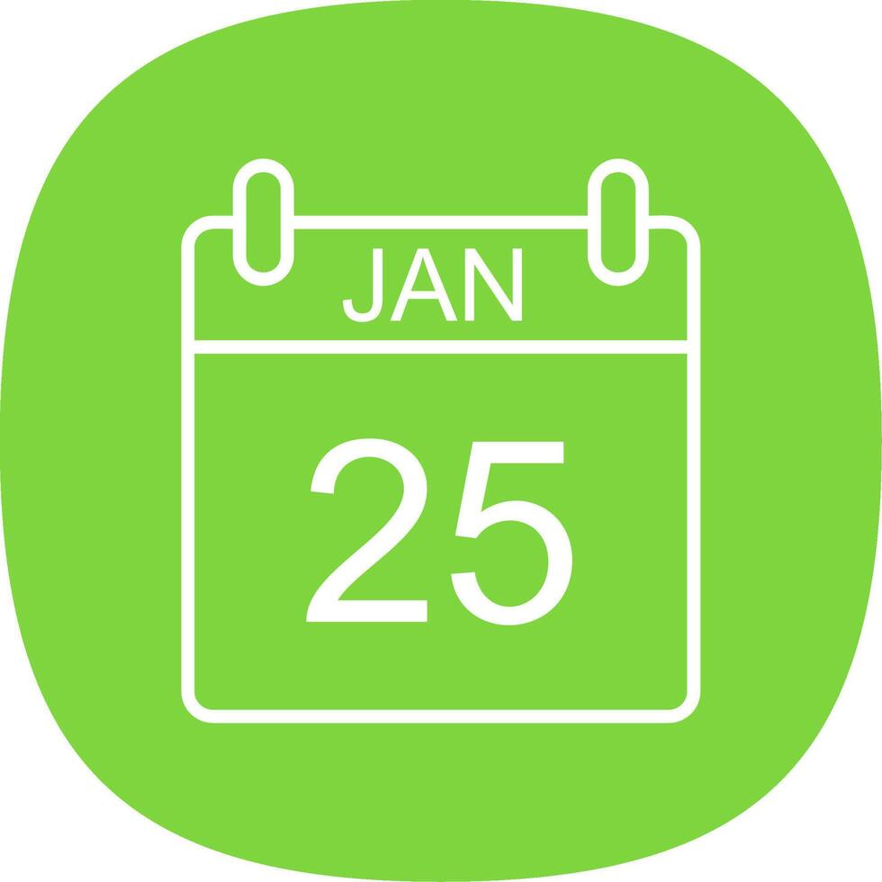 January Line Curve Icon Design vector