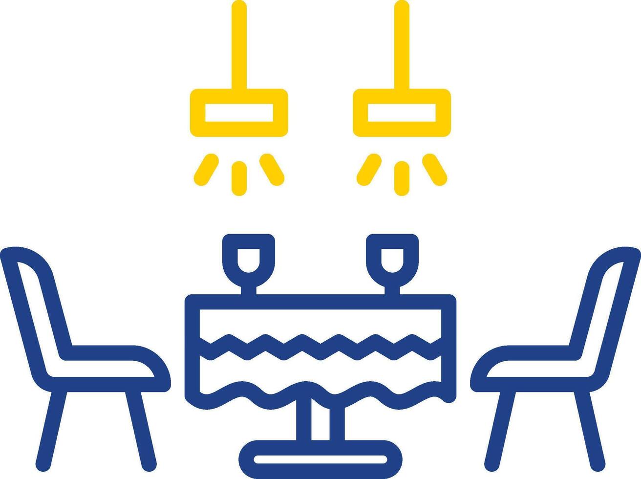 Dining Table Line Two Colour Icon Design vector