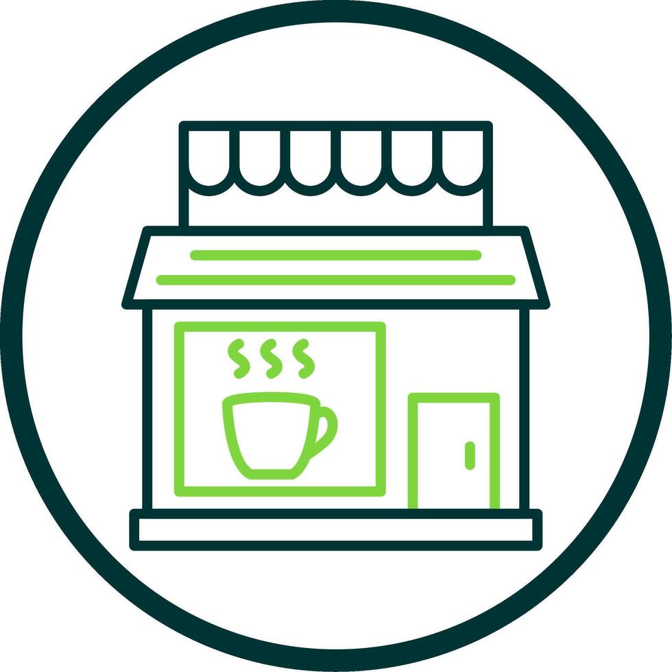 Coffee Shop Line Circle Icon Design vector