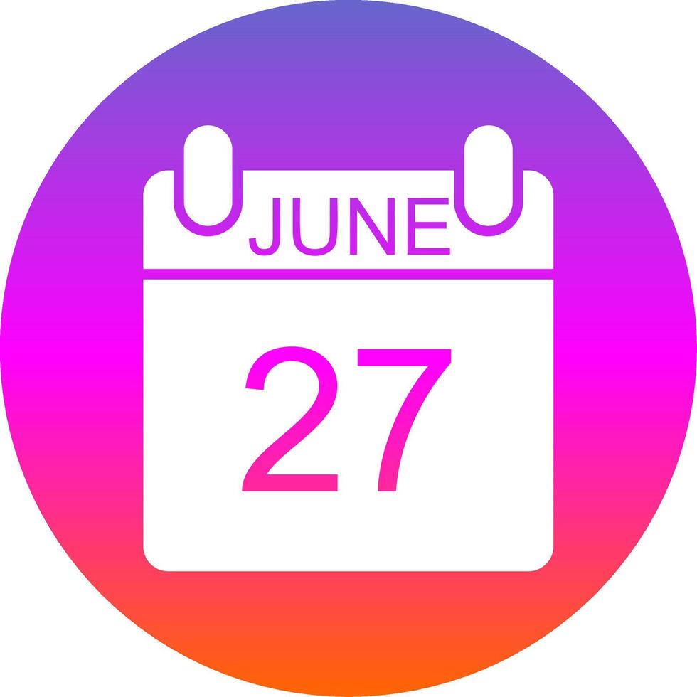 June Glyph Gradient Circle Icon Design vector