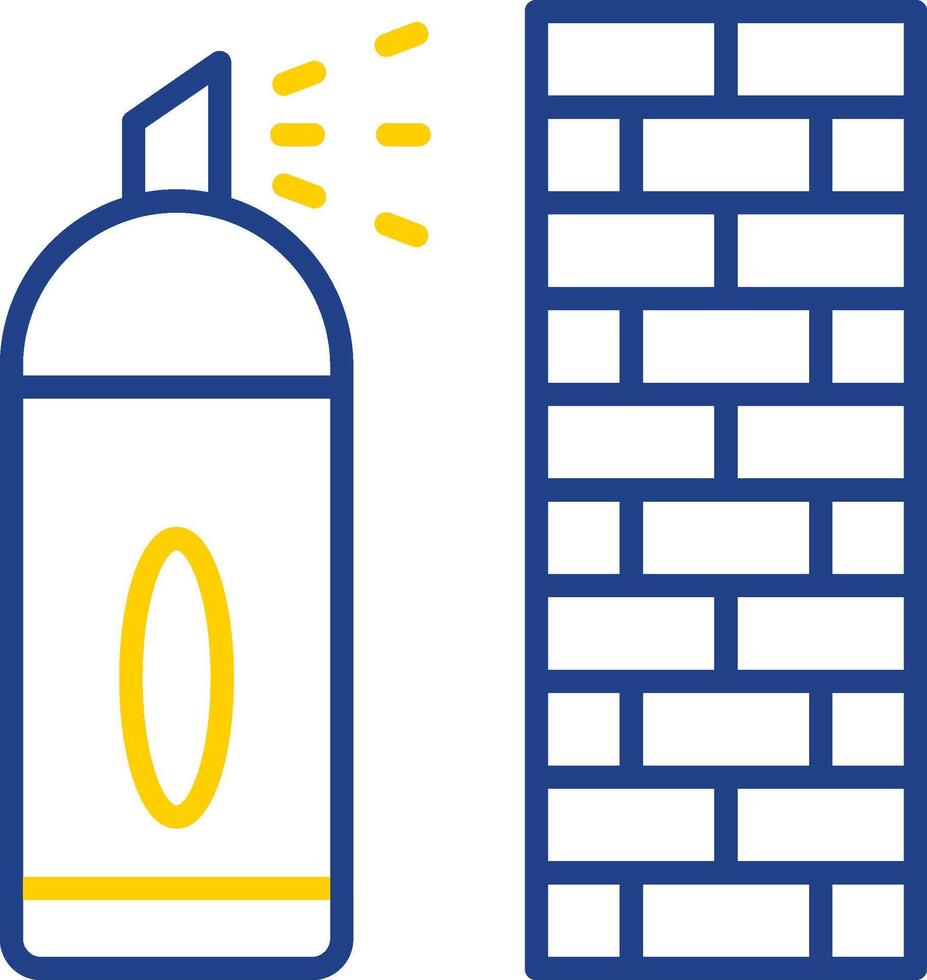 Graffiti Line Two Colour Icon Design vector