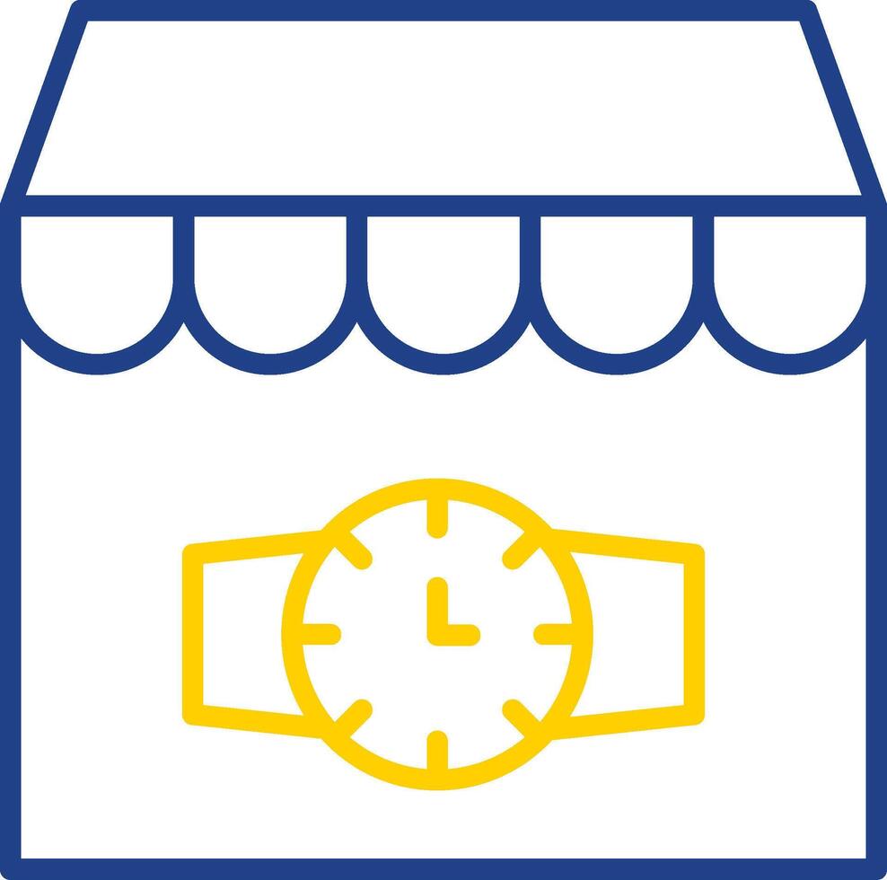 Watch Shop Line Two Colour Icon Design vector