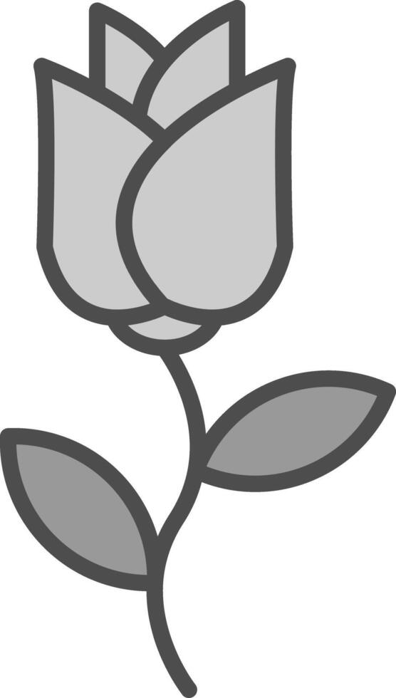 Rose Line Filled Greyscale Icon Design vector