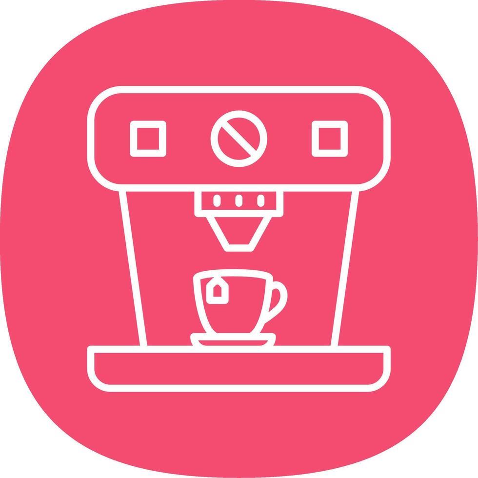 Coffee Machine Line Curve Icon Design vector