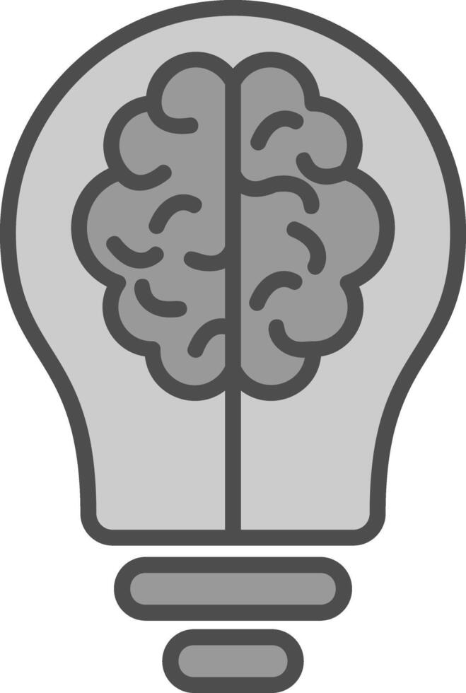 Brainstorm Line Filled Greyscale Icon Design vector