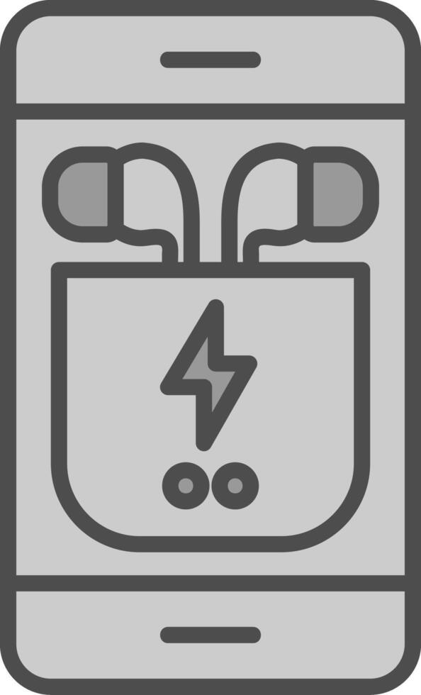 Earbuds Line Filled Greyscale Icon Design vector