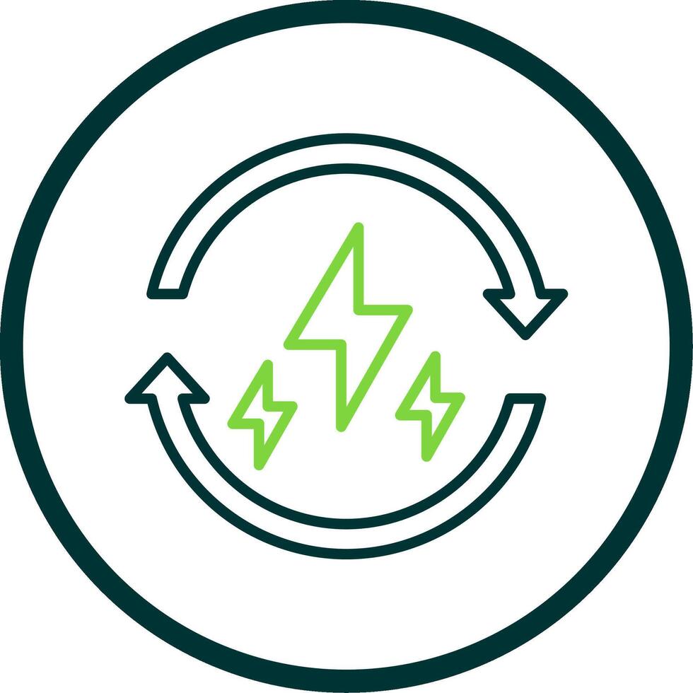 Renewable Energy Line Circle Icon Design vector