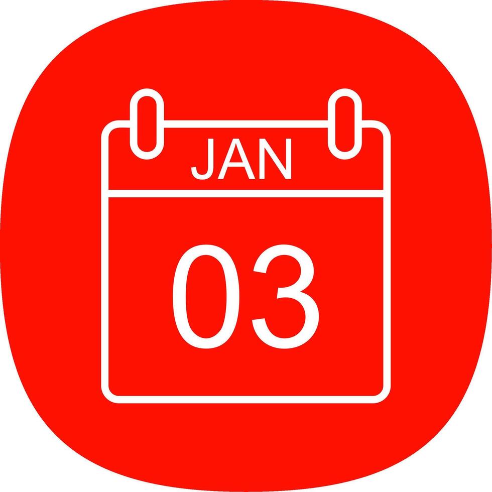 January Line Curve Icon Design vector