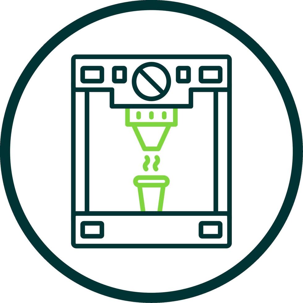 Coffee Machine Line Circle Icon Design vector