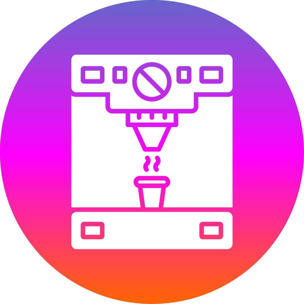 Coffee Machine Glyph Gradient Circle Icon Design vector