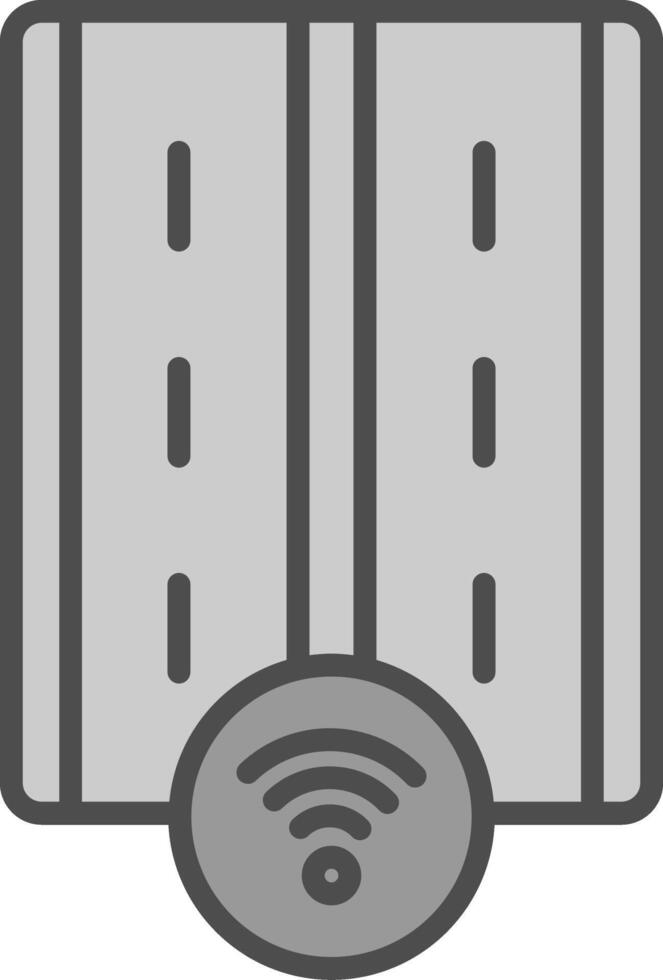 Motorway Line Filled Greyscale Icon Design vector